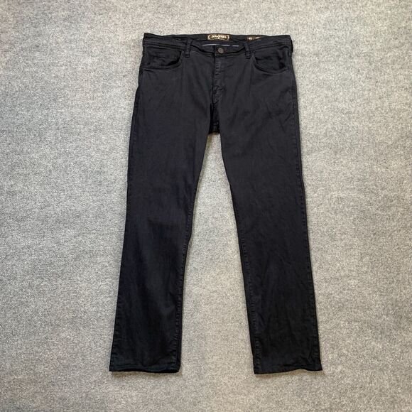 Jack of Spades Pants Mens 38 Black Classic Straight High Roller Stretch Sateen - Picture 2 of 11